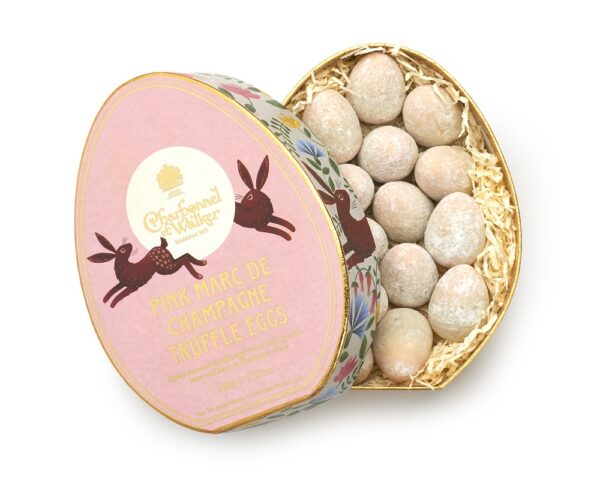 Easter Oval Pink Marc de Champagne Mini Truffle Eggs Gift Box